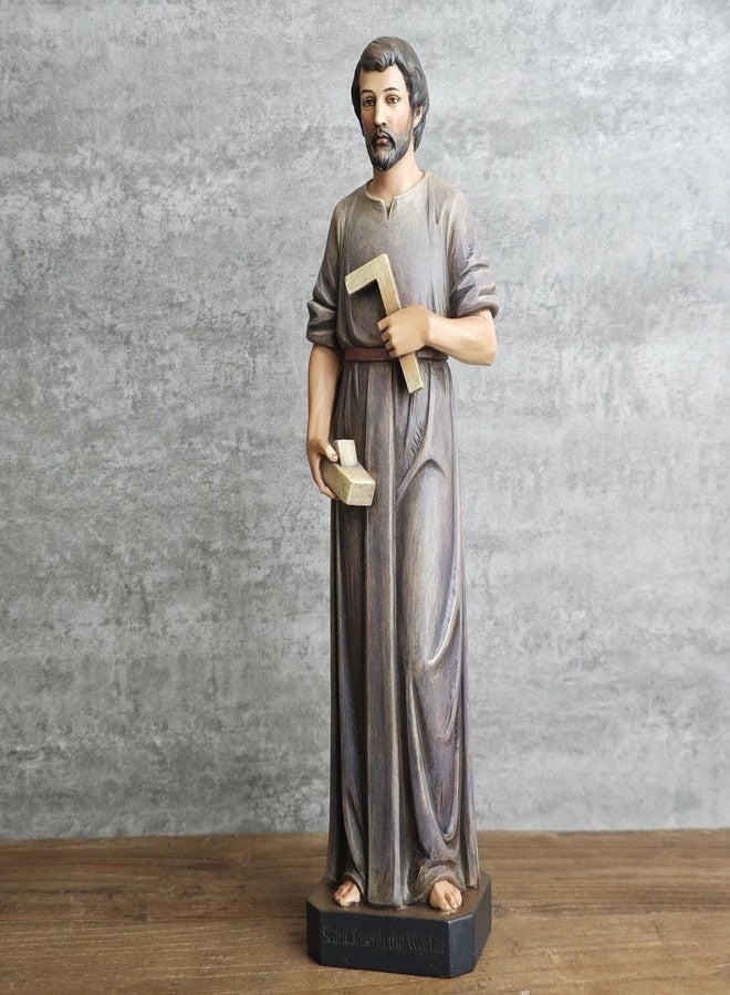 BC BUILDCLASSIC BC Catholic Saint Joseph Statue The Worker, 11" H Patron Saint of Families & Travelers Catholic Decor Indoor, Religious Gifts for Labour Days Hand Painted by Buildclassic - Image 2