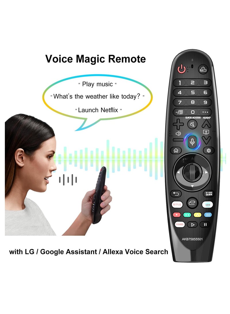 Replacement Remote for LG MR20GA Magic Remote Control | Universal Smart TV Remote with Voice Search & Air Mouse Function – Compatible with LG Smart TVs (2018–2024 Models) – Easy Pairing, Motion Control, Ergonomic Design - Long Battery Life