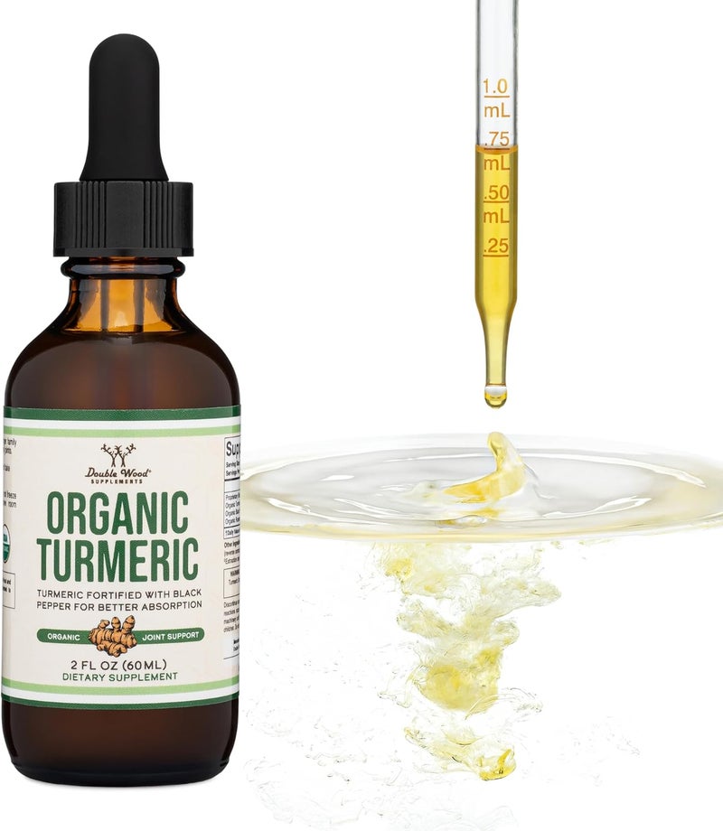 Double Wood Supplements Turmeric Curcumin With Black Pepper Drops Organic Turmeric Supplement Drops 1,180Mg 2Fl Oz, 60 Servings (with Black Pepper Seeds, Ginger, Rosemary And Sa - Image 3