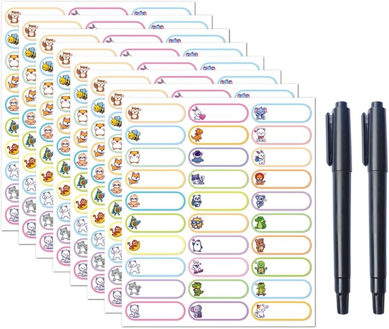 Goodern 8 Sheets 240Pcs Baby Bottle Labels - 30 Colors Kids Name Tag Stickers, Waterproof Write-On Self-Adhesive Labels For Clothes, Desk - Image 1