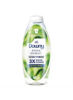 Downy RINSE & REFRESH Laundry Odor Remover and Fabric Softener for Activewear, Active Fresh Scent, 48 oz  - Image 1