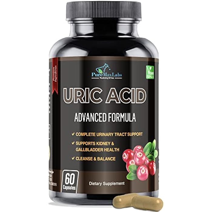 YUMMYVITE Uric Acid Advanced Formula – Kidney, Liver, Gallbladder, Urinary Tract Cleanse with Cranberry, Chanca Piedra, Tart Cherry, Milk Thistle and Bromelain 60 Capsules - Image 1