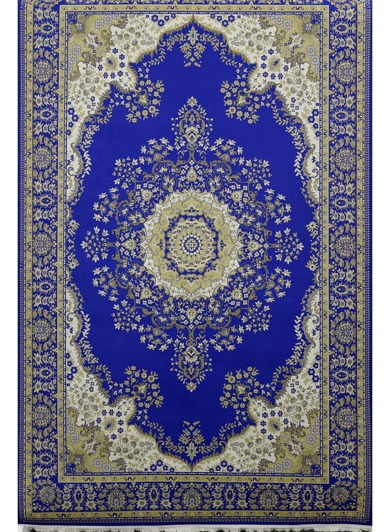 Alkaffary Bashayer Area Rug Navy Blue, Anti-Slip Living Room and Majlis Carpet, Safe for Kids and Pets, High-Quality Easy to Maintain, Sleek Modern Design - Image 3