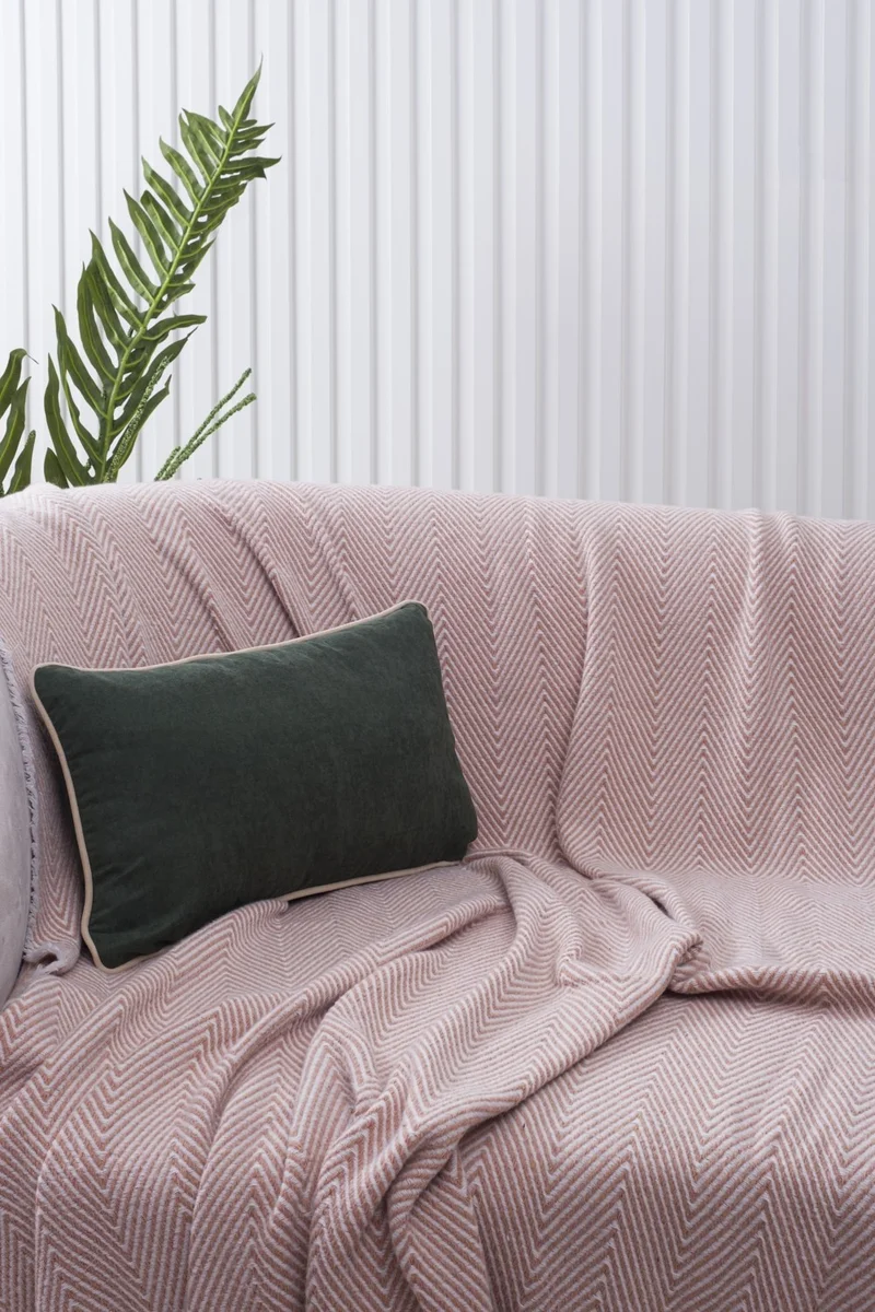 Özsay Home Green Panoroma Cream Piping Throw Pillow Cover 30x50 - With 3 Different Piping Options!