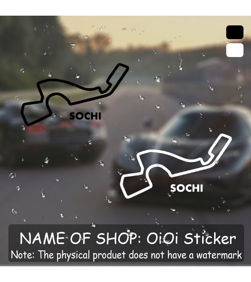 Black Creative Sochi Track Vinyl Sticker 1pc Waterproof Car Decal - Image 1