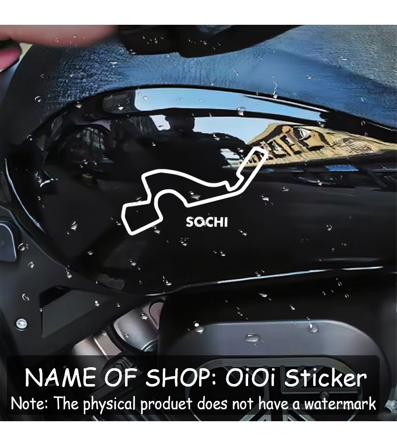 Black Creative Sochi Track Vinyl Sticker 1pc Waterproof Car Decal - Image 5
