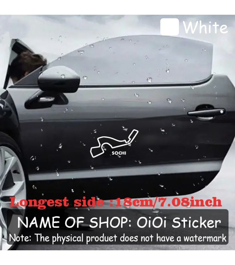 Black Creative Sochi Track Vinyl Sticker 1pc Waterproof Car Decal - Image 2