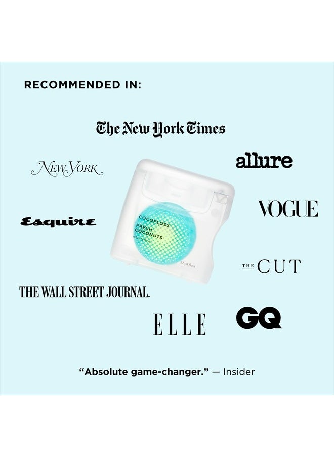 Woven Dental Floss, Dentist-Designed Oral Care, Waxed, Vegan, Kid-Friendly, with Coconut Oil, 4-Pack of Mint, Coconut, Orange, Strawberry (33 yd Each)