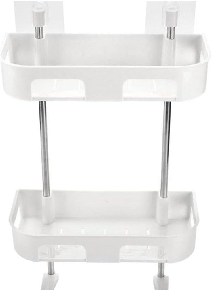 Generic Bathroom rack Double Layers Toilet Bathroom Shelf Storage Rack Wall Mounted Shower Shelf Soap Shampoo Tissue Towels Holder Washroom Organizer  - Image 1