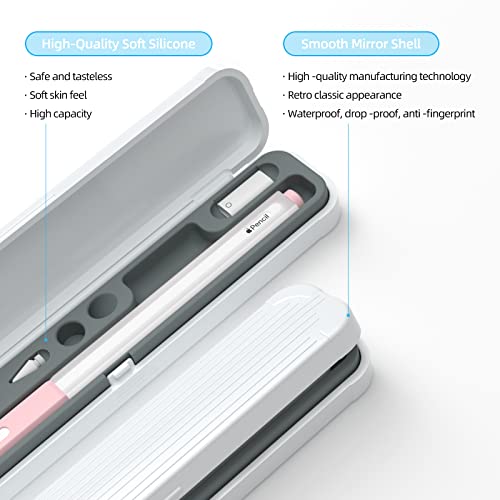 JOOSKO Magnetic Carrying Case Compatible with Apple Pencil 2nd Generation and 1st Gen Pencil and SAMSUNG Galaxy S-Pen Series, Pencil case Consists of Hard PC Shell and Soft Silicone Inner (Gray) - Image 5