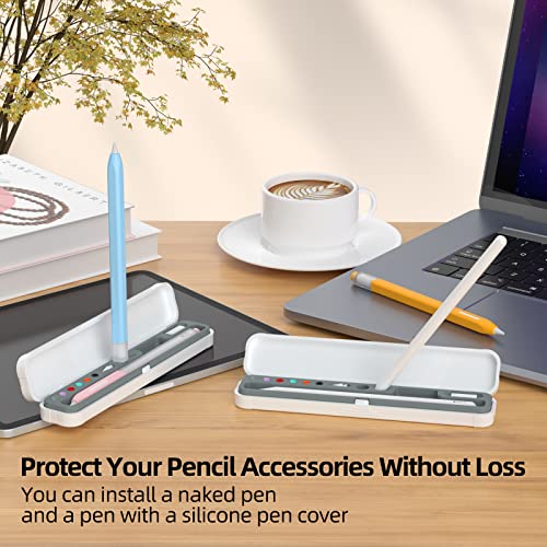 JOOSKO Magnetic Carrying Case Compatible with Apple Pencil 2nd Generation and 1st Gen Pencil and SAMSUNG Galaxy S-Pen Series, Pencil case Consists of Hard PC Shell and Soft Silicone Inner (Gray) - Image 3