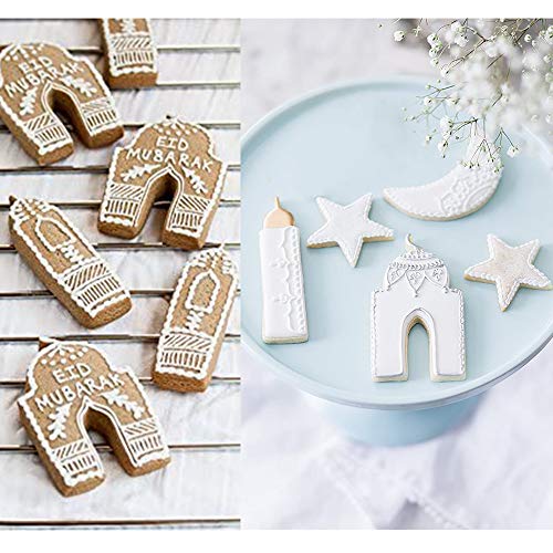 Aprildecember Ramadan Decoration Cookie Cutters Set - 6 Pcs, Eid Fondant Cake Baking Tools, Ramadan Party Decorations - Image 2