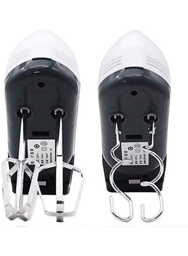 7-Speed Electric Hand Mixer, 260W Motor with Stainless Steel Whisk & Dough Hooks, White - Image 4