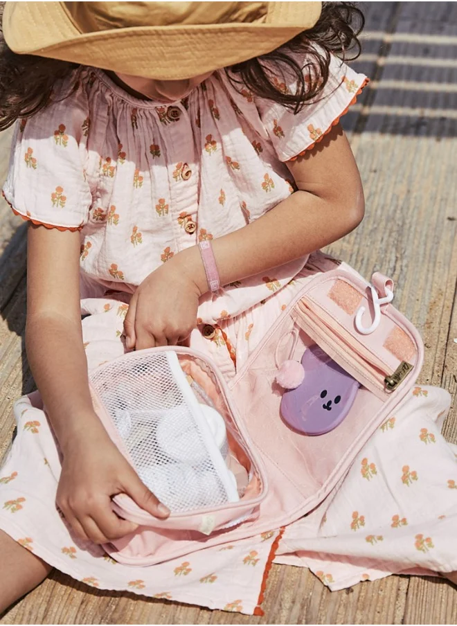 Olli Ella See-Ya Wash Bag - Pink Daisies