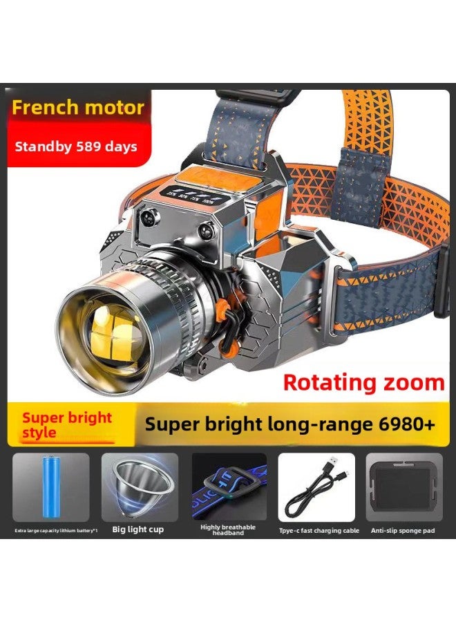 LED Lamp Headlight Strong Light Long-shot Charging Outdoor Night Fishing Flashlight Super Bright Head-mounted Super Long Endurance Miner's Lamp 