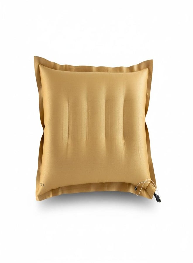 PM SQUARE Inflatable Premium Brown Air Pillow for Travelling, Camping, Hostel and Office - Image 1