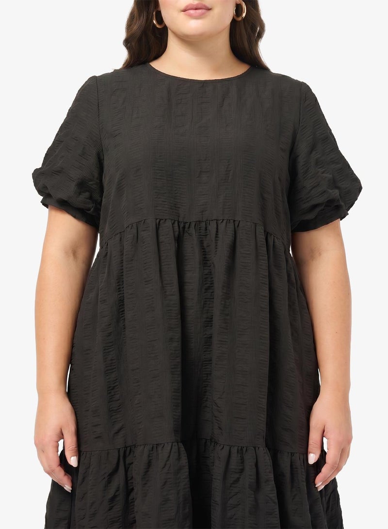 Ginger Plus Puff Sleeves Tiered A Line Dress - Image 3