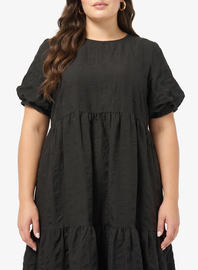 Ginger Plus Puff Sleeves Tiered A Line Dress - Image 2