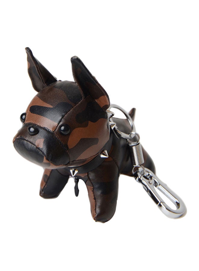 NIBEMINENT Mini Bulldog Puppy Faux Leather Doll Hanging Pendant Key Ring Keychain Decor 20 x 10 20cm