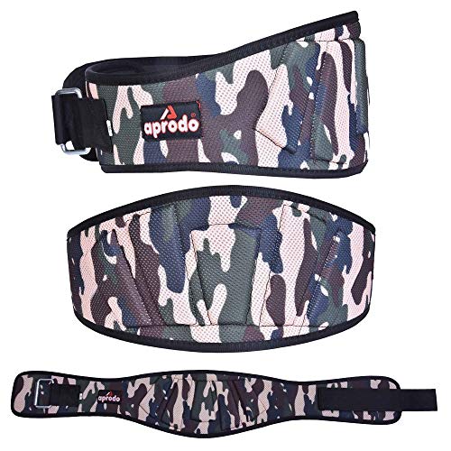 APRODO Power Guidance Nylon Weightlifting Belt Lumbar Waist Support Trainer Protector Belts for Weight Lifting Fitness Sport Gym (Camouflage, Large) - Image 1