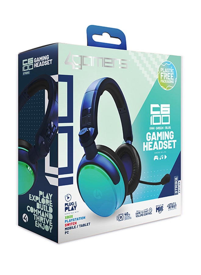 4GAMERS C6-100 STRIKE HEADSET - GREEN /BLUE - Image 2