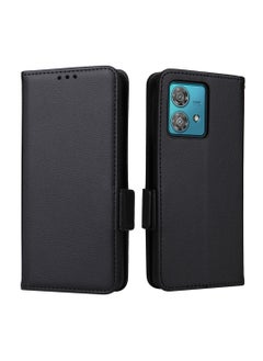 CoomBe Leather Flip Phone Case Cover for Motorola Edge 40 Neo 5G with Stand Function Black  - Image 1