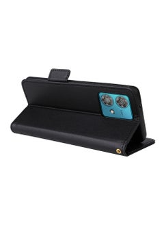 CoomBe Leather Flip Phone Case Cover for Motorola Edge 40 Neo 5G with Stand Function Black  - Image 3