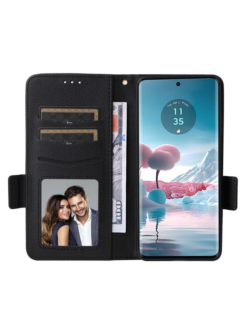 Leather Flip Phone Case Cover for Motorola Edge 40 Neo 5G with Stand Function Black - pzsku/Z0587EDA6B776DABF3FC2Z/45/_/1713412205/61ec2dbc-14a5-45f3-a868-8e6504af9b29