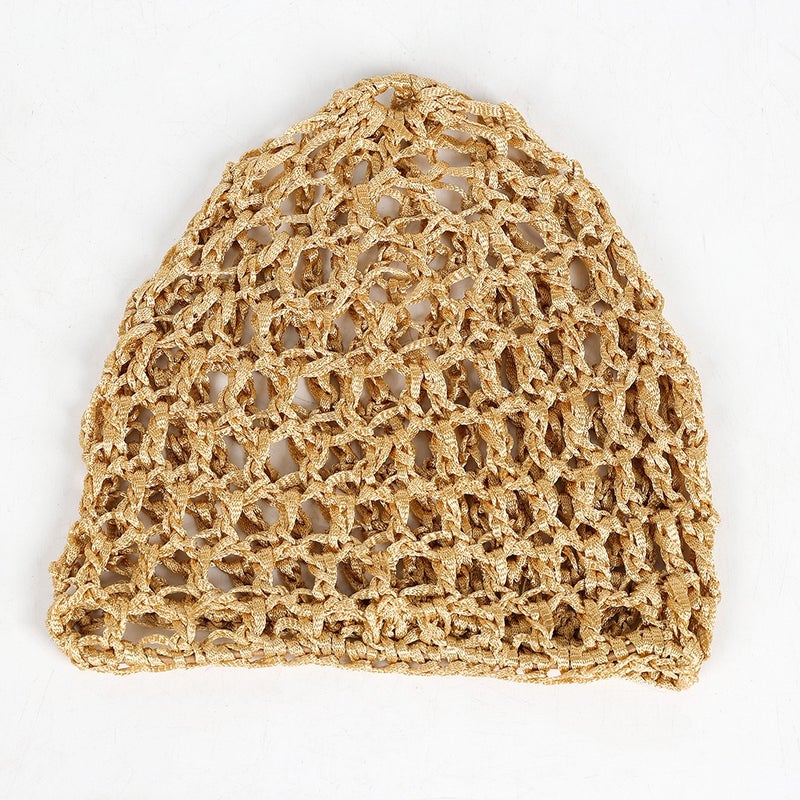 Musily Women's Knitted Mesh Hair Net Hat - Hollow Fishnet Head Wrap