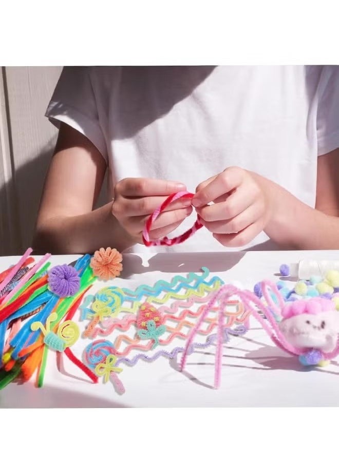 50 Pcs Top Twisting Stick, Fuzzy Craft DIY, Colorful Fuzzy Wire Craft Pipe, Chenille Wire Plush