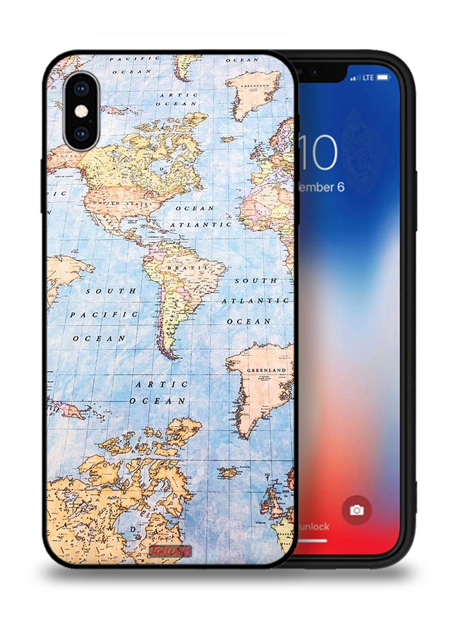 Tolwak Apple iPhone XS Max Protective Case World Map - Image 1