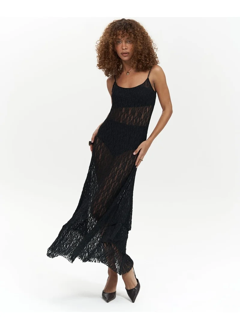 Mai Collection Laced Black Long Dress