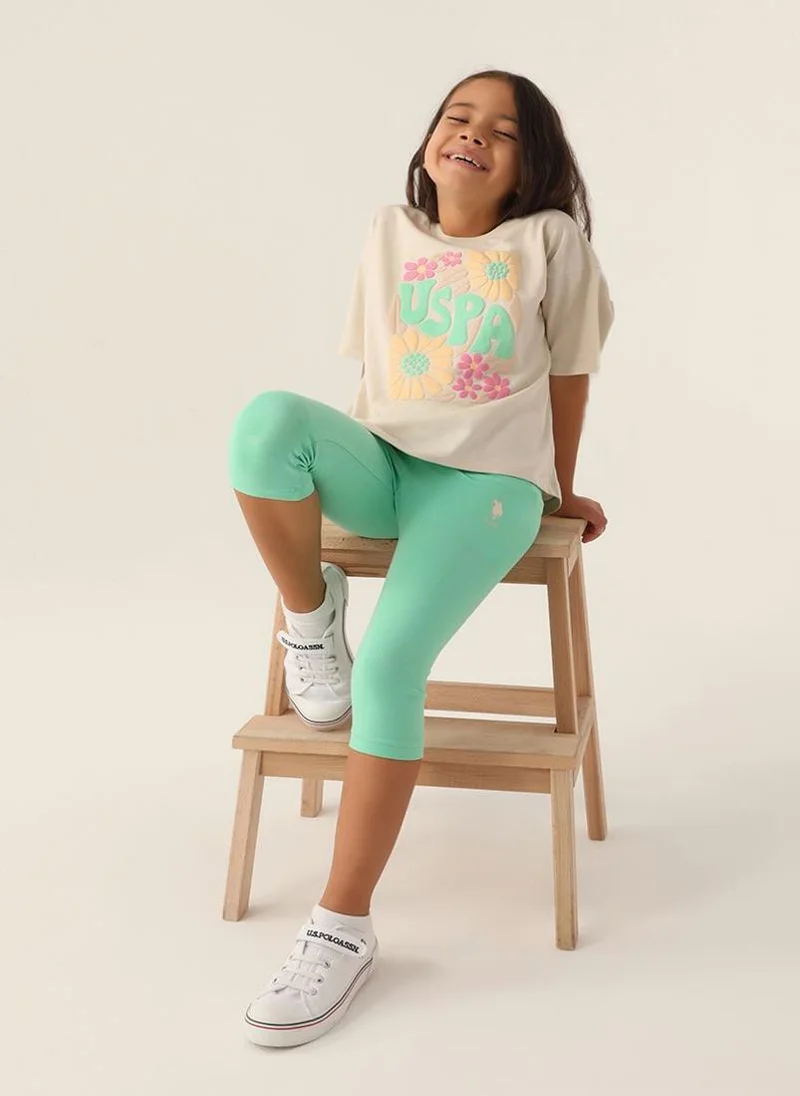 U.S. Polo Assn. U.S. Polo Assn. Girls Mint Green/Turqoise Bermuda Set
