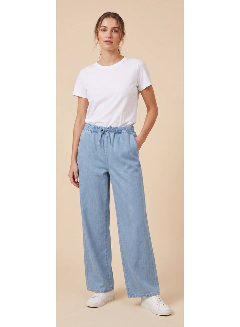 Carina Drawstring Denim Pants - Image 1