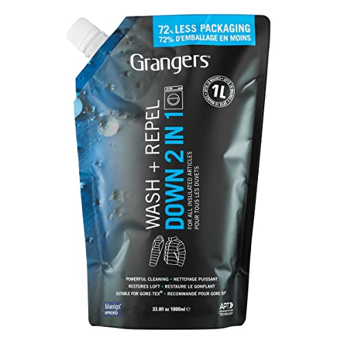Grangers Down Wash and Repel (33.8 fl oz Refill Pouch) | 2-in-1 Cleaner and Waterproofing Treatment for Down Filled Outwear & Gear| Cleans and Restores Down & Water Repellent (DWR) Finish | PFC-Free - Image 1