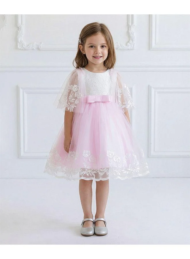 Mark & Mia Mark & Mia Floral Embroidered Half Sleeves Dress - Pink