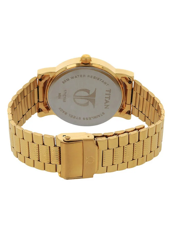 TITAN Men Analog Round Shape Stainless Steel Wrist Watch - 1712YM02 - 45.6 Mm