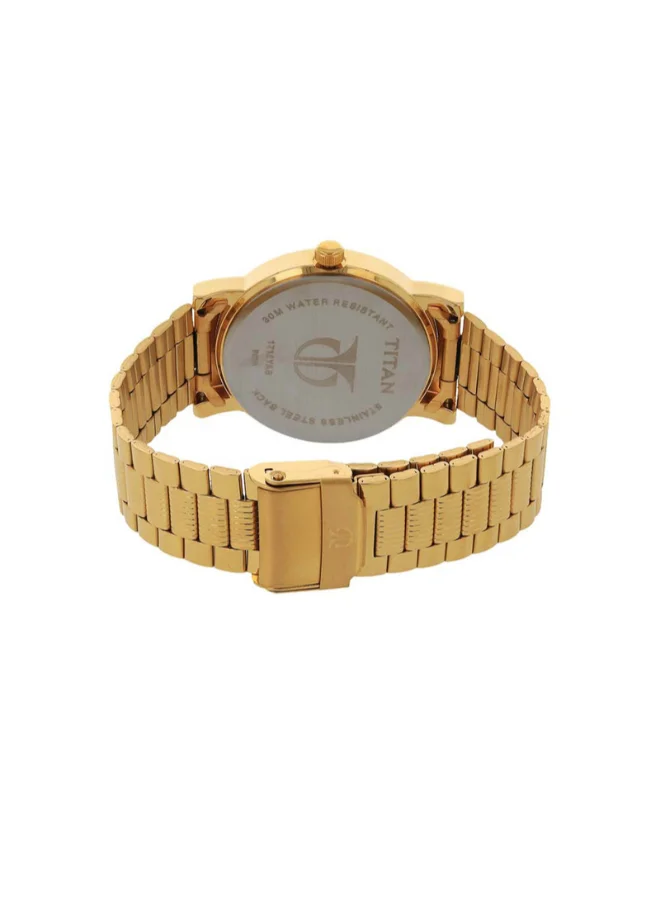 TITAN Men Analog Round Shape Stainless Steel Wrist Watch - 1712YM02 - 45.6 Mm