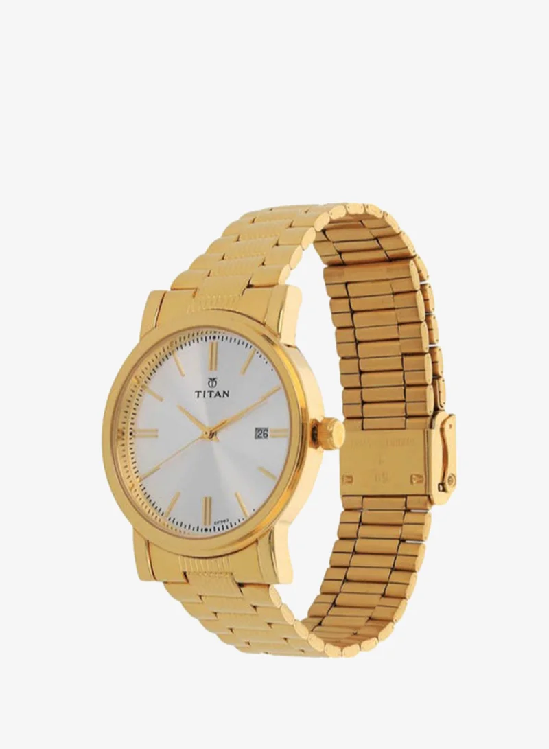 TITAN Men Analog Round Shape Stainless Steel Wrist Watch - 1712YM02 - 45.6 Mm