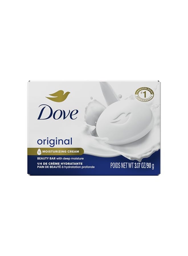 Dove صابون دوف الجمالي منظف لطيف للبشرة الأصلي مرطب للعناية بالبشرة الناعمة برائحة 1/4 كريم مرطب 3.17 أونصة - Image 1