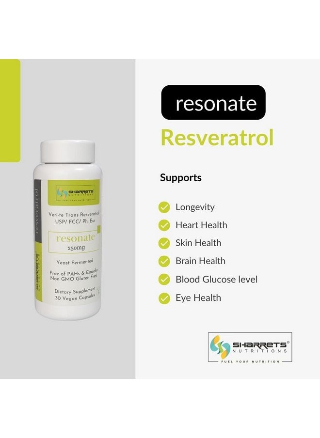 Sharrets Resonate 250Mg - Trans Resveratrol Supplement, 30 Vegan Capsules- Swiss-Crafted Ingredients For Optimal Health  - Image 4