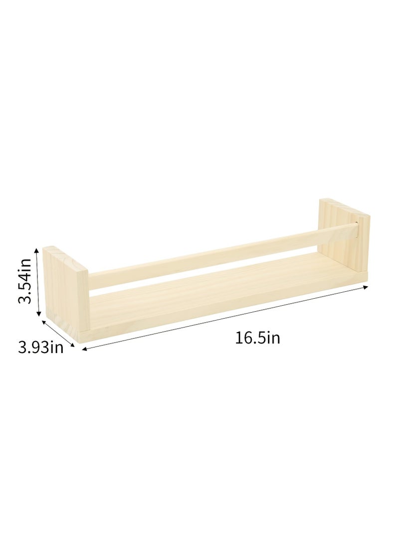 Nursery Shelves,  Natural Wood Floating Shelves Bookshelves for Wall Set of 3, Baby Nursery Decor, Solid Wood Wall Mounted Shelves for Books Photos Toys - Image 2