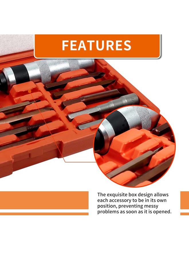 AKM Hand Manual Reversible Impact Driver Set Extractor-26 PCS Impact Screwdriver S2 Steel Hex Phillips Slotted Screwdriver Bits Much More Durable Disengage Rusted Fasteners or Frozen Bolts - Image 2