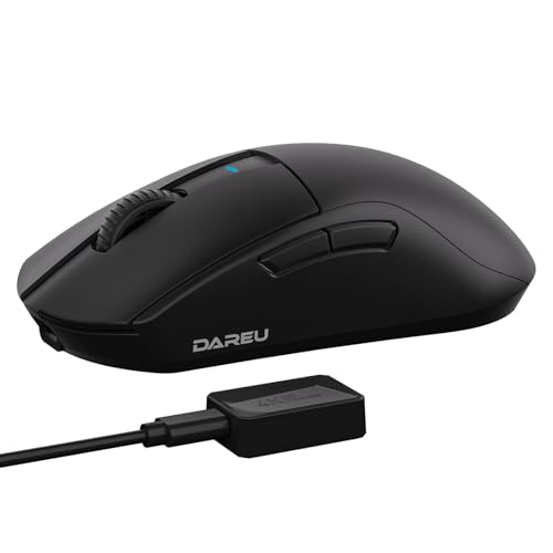 DAREU A950pro 4K Wireless Gaming Mouse55g UltraLightweight4KHz Polling RatePAW3395 Optical Sensor26K DPI5 Programmable ButtonsSupport 15min Fast Charging TriMode Connection Black - Image 1