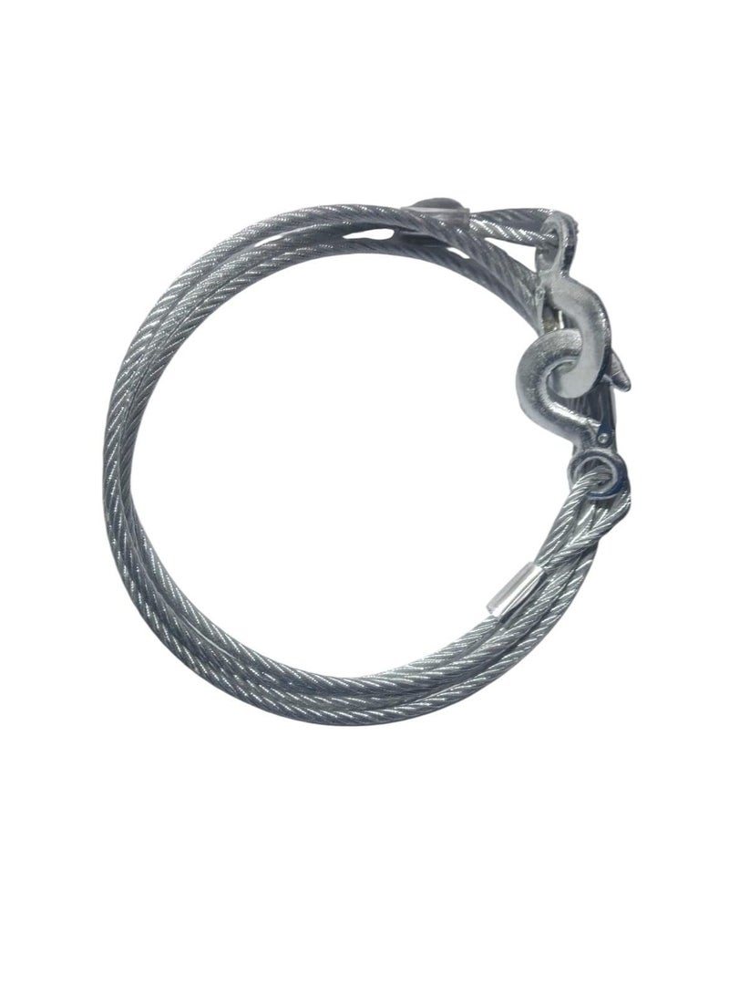 Ama 10mm Stainless Steel Car Towing Cable - Silver, 5 Ton - Image 1