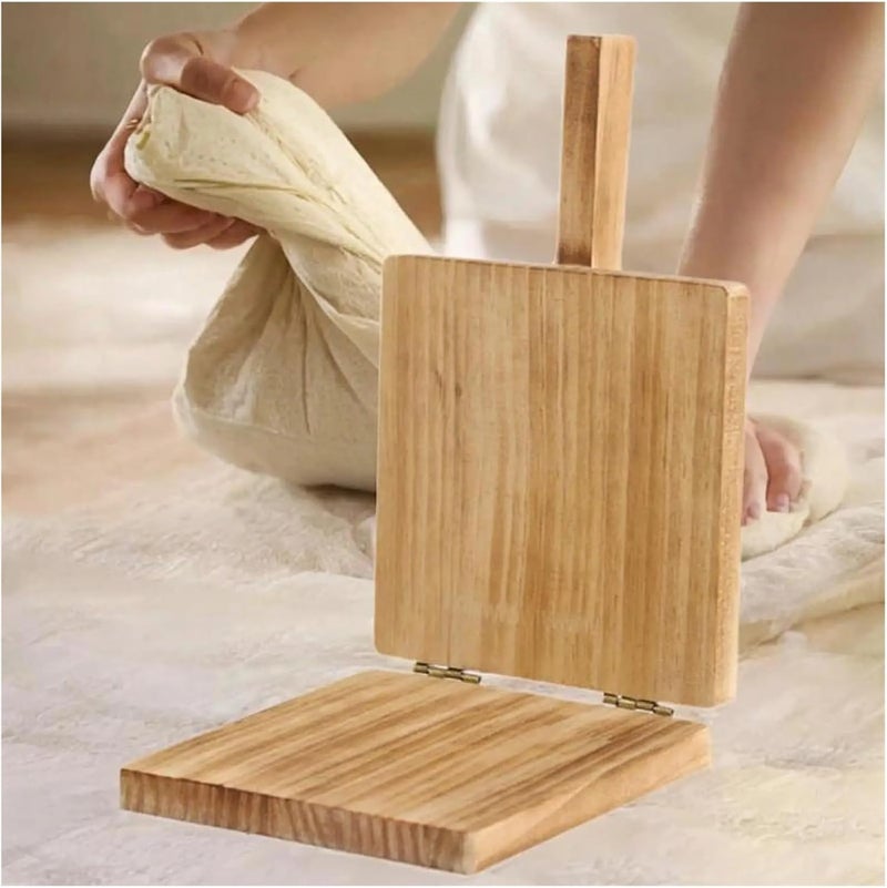 Wooden Dumpling Press Tool Manual Wrapper Presser Tortilla Maker(Brown) - Image 3