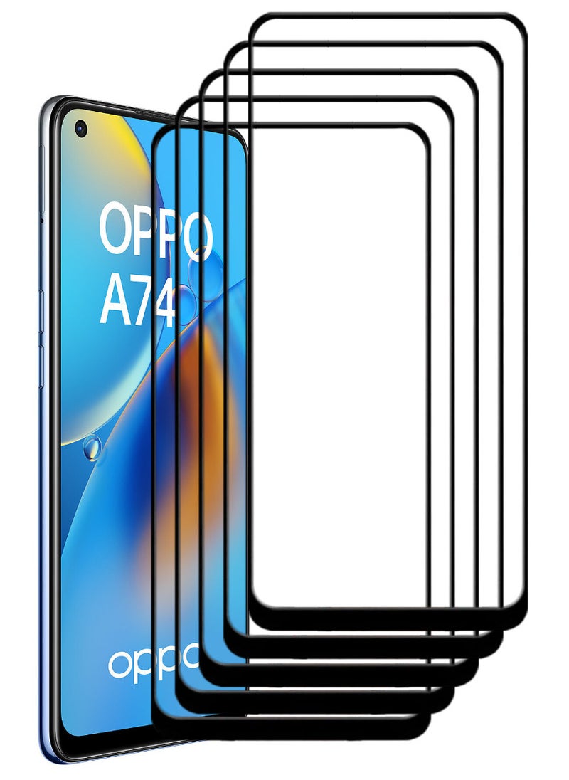 ACLIX 5 Pieces Antistatic ESD Dustproof Premium Quality High Definition Tempered Glass Screen Protector Designed For Oppo A74 - Image 1