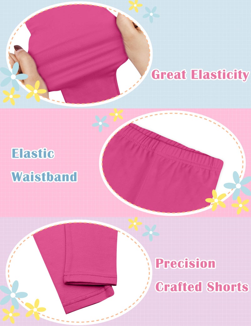 FEQO 5 Pack Toddler Girls Cotton Leggings Pants Full Length Basic Leggings Stretchy Legging Tight Pants, 3T(Rose Red,Pink,White,Purple,Cyan) - Image 5