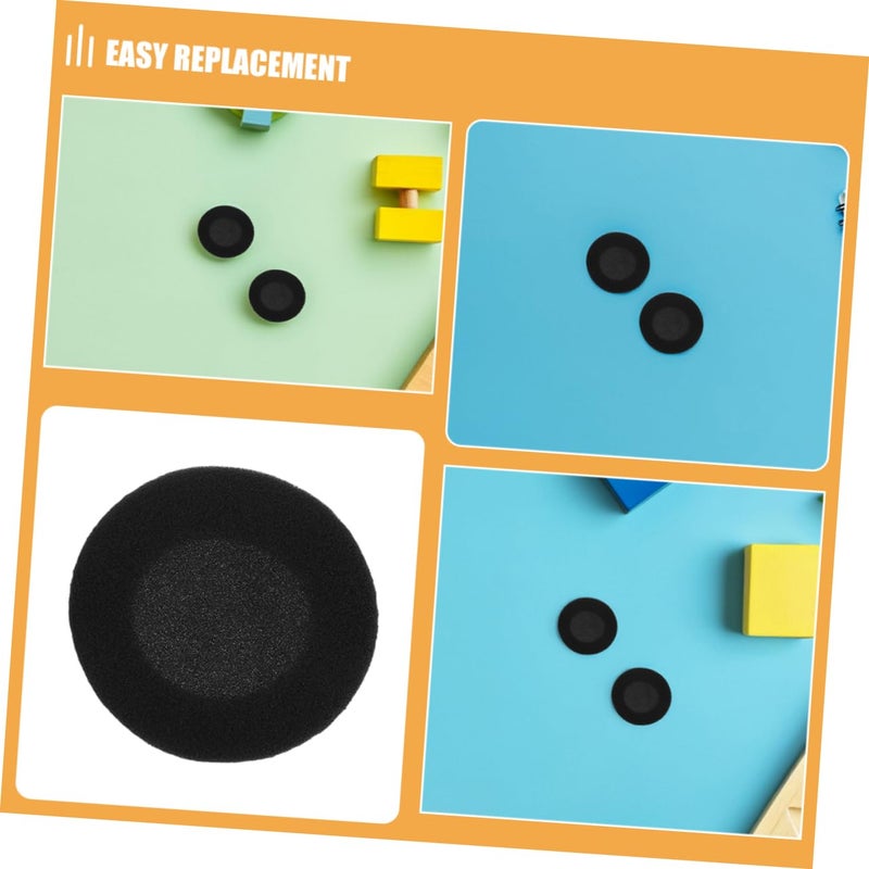 Soft Round Sponge Ear Pad Cushions 30pcs Headset Replacement Covers Black Improved Sound Quality - Image 4