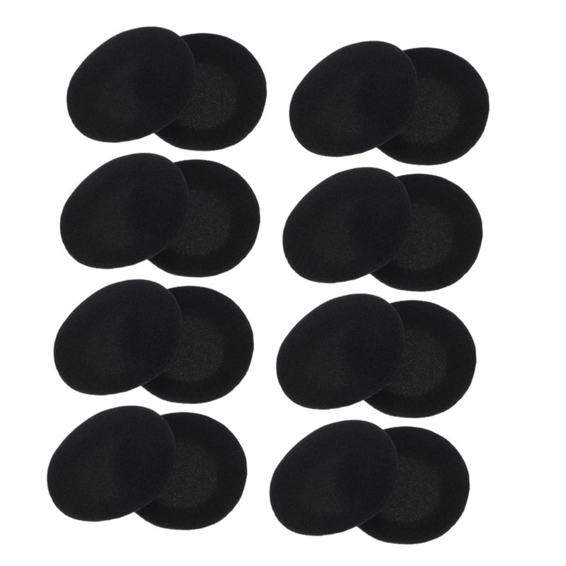 Soft Round Sponge Ear Pad Cushions 30pcs Headset Replacement Covers Black Improved Sound Quality - Image 2